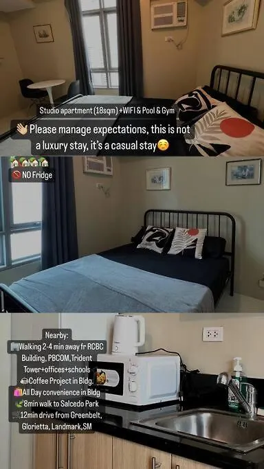 Apartament A Comfy Studio In Salcedo, Makati! + Wi-Fi & Pool Manila